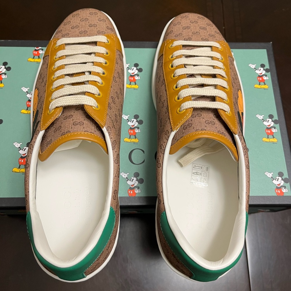New Gucci Ace x Disney Mickey Mouse GG  Logo Sneaker Shoes Size UK 9.5 / US 10 - Picture 13 of 16